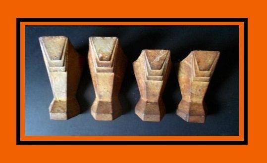 Fab 1930s Art Deco Set of 4 Solid Iron Architectural Supports - Vintage Originals. Fab 1930s Art Deco Set of 4 Solid Iron Architectural Supports - Vintage Originals.