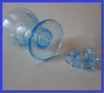1930's English Art Deco Translucent Blue Depression Glass Flower Vase Display Set by Sowerby 1930's English Art Deco Translucent Blue Depression Glass Flower Vase Display Set by Sowerby