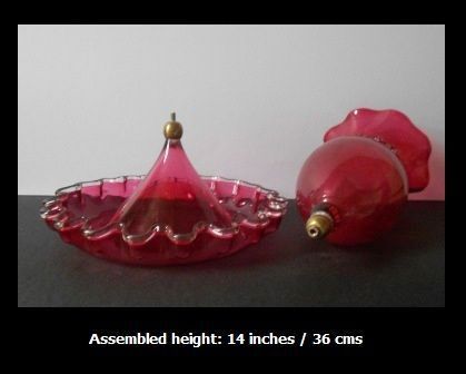 Antique English Victorian Crystal Cased Ruby Red Glass - Cranberry Glass 14 inch Single Tulip Vase Epergne Antique English Victorian Crystal Cased Ruby Red Glass - Cranberry Glass 14 inch Single Tulip Vase Epergne