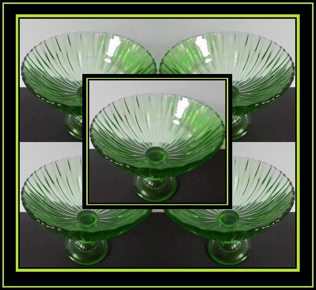 Very large & scarce vintage Art Deco emerald green glass comport bowl with column stem & pedestal foot Very large & scarce vintage Art Deco emerald green glass comport bowl with column stem & pedestal foot