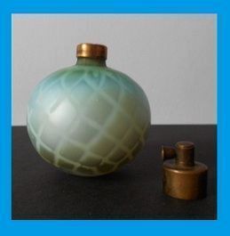 Very Rare English Victorian Opal-White & Crystal Cased Satin Glass Atomiser Perfume Bottle by Thomas Webb. Circa 1900 Very Rare English Victorian Opal-White & Crystal Cased Satin Glass Atomiser Perfume Bottle by Thomas Webb. Circa 1900