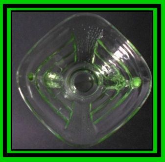 Pair of 1930s English Art Deco Elephant Handle pattern Depression Glass Bowls by Sowerby. Pair of 1930s English Art Deco Elephant Handle pattern Depression Glass Bowls by Sowerby.