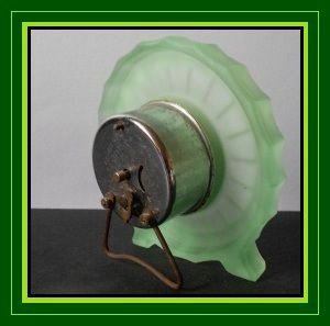 * SALE PRICE * Bamboo Pattern Uranium Glass Art Deco Clock by Bagley, England Exceptionally rare. * SALE PRICE * Bamboo Pattern Uranium Glass Art Deco Clock by Bagley, England Exceptionally rare.