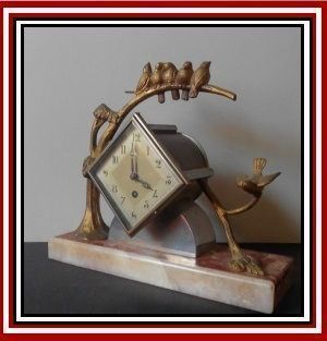 HALF PRICE! 1930s French Art Deco Marble, Granite & Onyx WORKING Clock Garniture With Metal Mounts & Urns. HALF PRICE! 1930s French Art Deco Marble, Granite & Onyx WORKING Clock Garniture With Metal Mounts & Urns.
