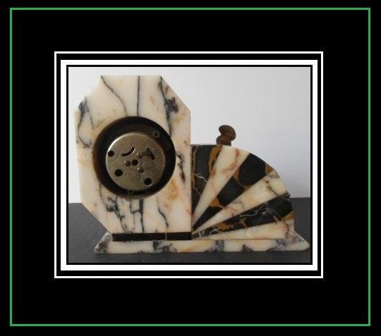 Stunning French Art Deco Onyx & Marble Clock by Giraud Riviere circa 1920s Stunning French Art Deco Onyx & Marble Clock by Giraud Riviere circa 1920s