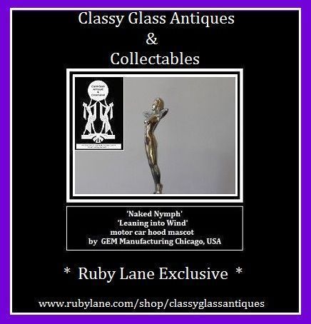 SALE PRICE! 1950s Naked Nymph - Leaning into Wind, Chrome Metal Lady Car Hood Mascot by GEM Manufacturing Chicago,USA SALE PRICE! 1950s Naked Nymph - Leaning into Wind, Chrome Metal Lady Car Hood Mascot by GEM Manufacturing Chicago,USA