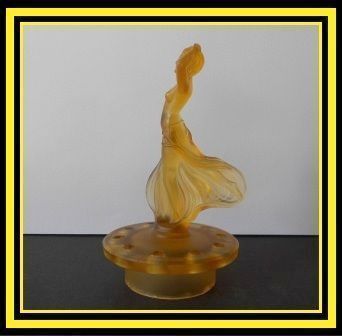 Sensational Czech Republic Art Deco Amber Glass Dancing Lady Center Piece by Inwald Sensational Czech Republic Art Deco Amber Glass Dancing Lady Center Piece by Inwald