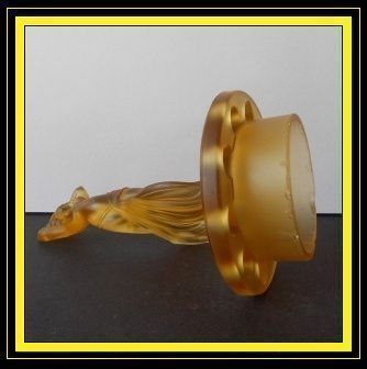 Sensational Czech Republic Art Deco Amber Glass Dancing Lady Center Piece by Inwald Sensational Czech Republic Art Deco Amber Glass Dancing Lady Center Piece by Inwald