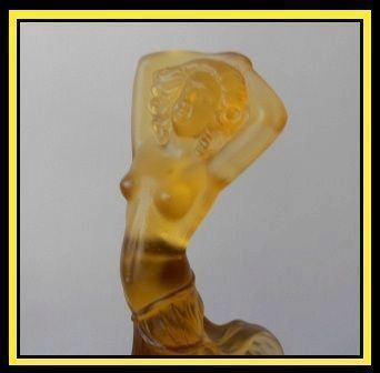 Sensational Czech Republic Art Deco Amber Glass Dancing Lady Center Piece by Inwald Sensational Czech Republic Art Deco Amber Glass Dancing Lady Center Piece by Inwald