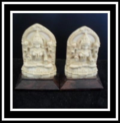 Vintage Pair of Nepalese Asian Buddhist Kuan Yin Temple Effigy / Statuettes. Mid c20th Vintage Pair of Nepalese Asian Buddhist Kuan Yin Temple Effigy / Statuettes. Mid c20th