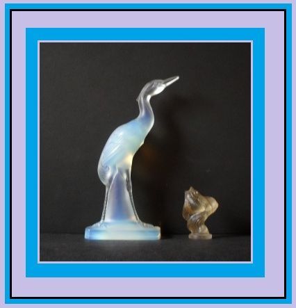 Sabino Opalescent Crystal Glass Cigogne héron - Heron Stork Figurine Sabino Opalescent Crystal Glass Cigogne héron - Heron Stork Figurine