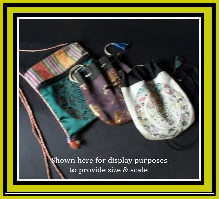 Tibetan Mandala Embroidered Silk Double Draw String Neck Purse. Tibetan Mandala Embroidered Silk Double Draw String Neck Purse.
