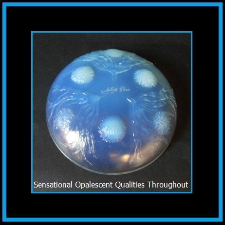 Large French Opalescent Glass Bowl 'Sea Urchins' by Sabino, Paris France. Signed Large French Opalescent Glass Bowl 'Sea Urchins' by Sabino, Paris France. Signed