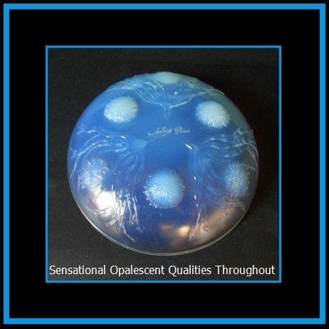Large French Opalescent Glass Bowl 'Sea Urchins' by Sabino, Paris France. Signed Large French Opalescent Glass Bowl 'Sea Urchins' by Sabino, Paris France. Signed