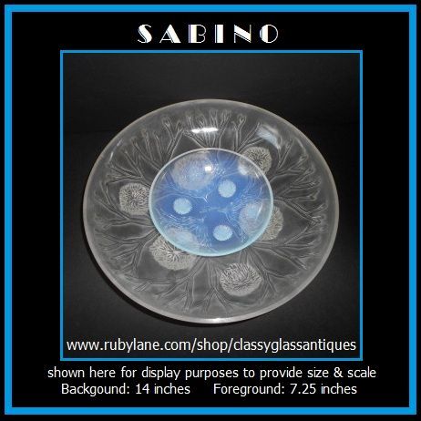 Large French Opalescent Glass Bowl 'Sea Urchins' by Sabino, Paris France. Signed Large French Opalescent Glass Bowl 'Sea Urchins' by Sabino, Paris France. Signed