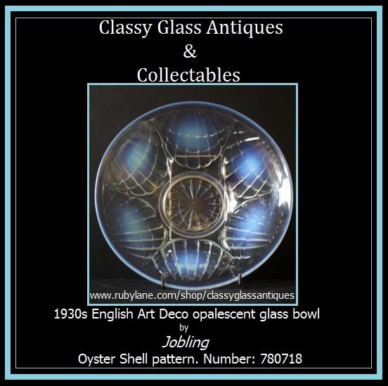 English 1930s Art Deco Opalescent Glass Bowl by Jobling English 1930s Art Deco Opalescent Glass Bowl by Jobling