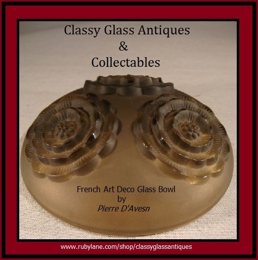 Pierre D'Avesn 1930s French Art Deco Glass Dahlia Bowl. Signed & Immaculate Pierre D'Avesn 1930s French Art Deco Glass Dahlia Bowl. Signed & Immaculate