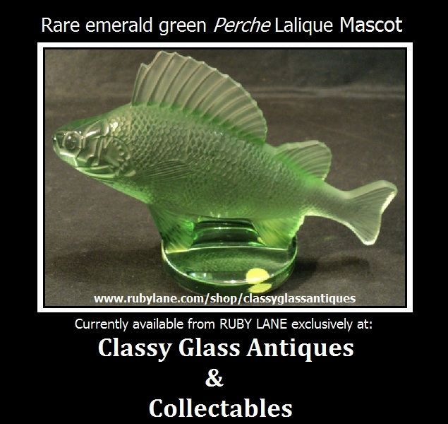 Retired & Scarce Emerald Crystal Glass Perch Car Hood Mascot Paperweight by Lalique. Retired & Scarce Emerald Crystal Glass Perch Car Hood Mascot Paperweight by Lalique.