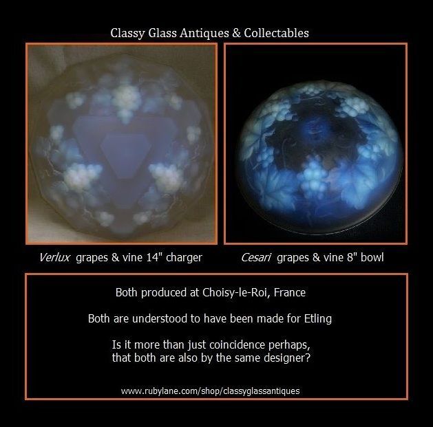 Choisy-le-Roi / Etling French Opalescent Glass Bowl, Designed by Cesari Choisy-le-Roi / Etling French Opalescent Glass Bowl, Designed by Cesari