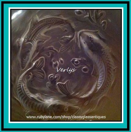 Scarce Art Deco Glass Bowl by Verlys France. Les Goujons pattern c1930s. Scarce Art Deco Glass Bowl by Verlys France. Les Goujons pattern c1930s.