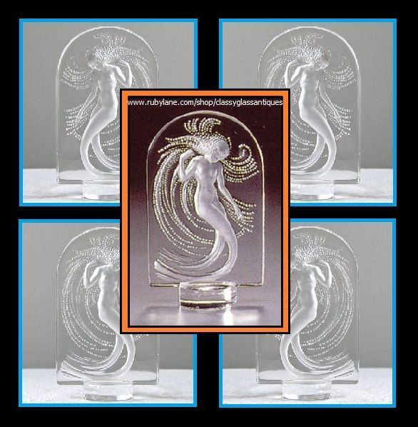 Lalique Intaglio Crystal Letter Seal 'Naiade' Early Signature Post War Lalique Intaglio Crystal Letter Seal 'Naiade' Early Signature Post War