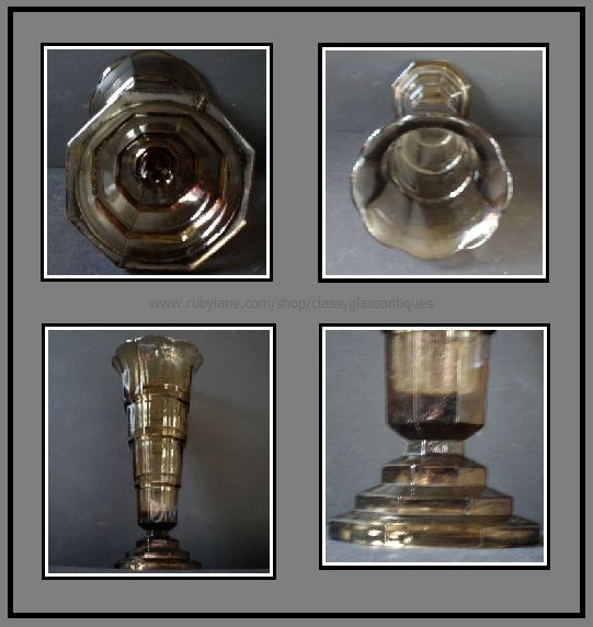 Smoked Amber Tint Glass 1930s Art Deco 'Skyscraper' Vase by Val Saint Lambert - LUXVAL Scailmont, Belgium. Smoked Amber Tint Glass 1930s Art Deco 'Skyscraper' Vase by Val Saint Lambert - LUXVAL Scailmont, Belgium.