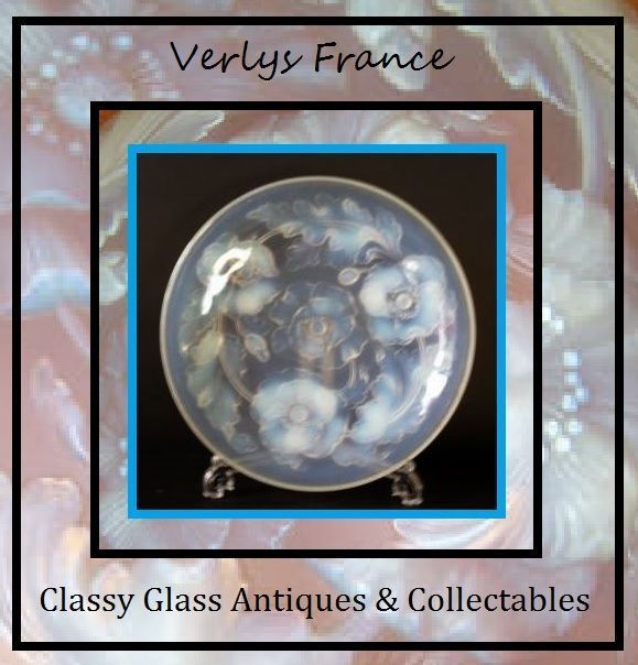HUGE 14" Diameter1930s French Art Deco Opalescent Glass 'Les Pavots' Charger Bowl by Verlys HUGE 14" Diameter1930s French Art Deco Opalescent Glass 'Les Pavots' Charger Bowl by Verlys