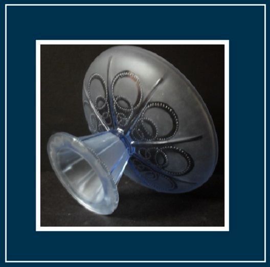 1930s French Art Deco press moulded glass comport. Probably by Sevres 1930s French Art Deco press moulded glass comport. Probably by Sevres
