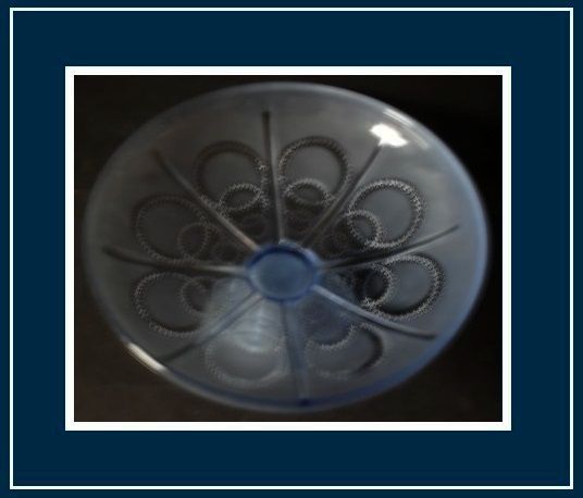 1930s French Art Deco press moulded glass comport. Probably by Sevres 1930s French Art Deco press moulded glass comport. Probably by Sevres