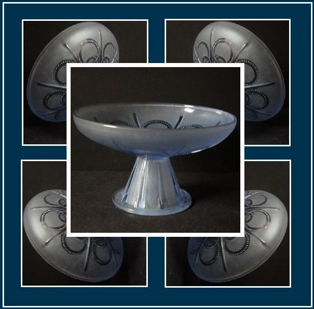 1930s French Art Deco press moulded glass comport. Probably by Sevres 1930s French Art Deco press moulded glass comport. Probably by Sevres