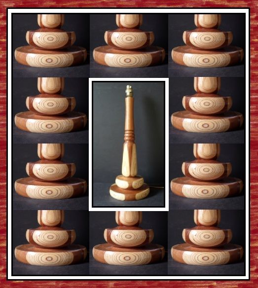 Stylish English Art Deco Lathe Turned Wooden Lamp Base Stylish English Art Deco Lathe Turned Wooden Lamp Base