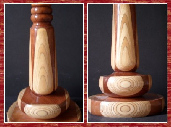 Stylish English Art Deco Lathe Turned Wooden Lamp Base Stylish English Art Deco Lathe Turned Wooden Lamp Base