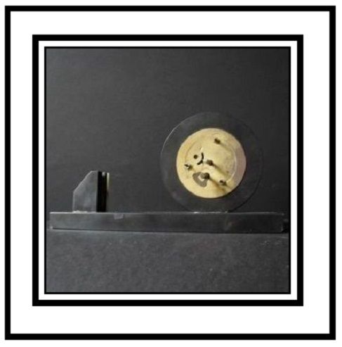 German Art Deco Belgian Marble & Black Onyx Clock with Picture Photo Frame Mount. Fully working with key German Art Deco Belgian Marble & Black Onyx Clock with Picture Photo Frame Mount. Fully working with key