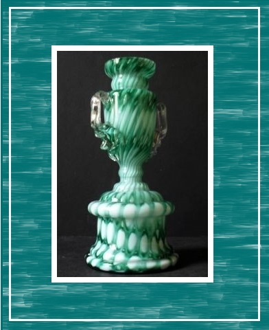 Bohemian crystal cased green & white spatter glass Trophy vase by Franz Welz Bohemian crystal cased green & white spatter glass Trophy vase by Franz Welz