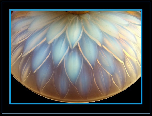 Incredible French Art Deco Opalescent Glass Centerpiece Comport by Etling Incredible French Art Deco Opalescent Glass Centerpiece Comport by Etling