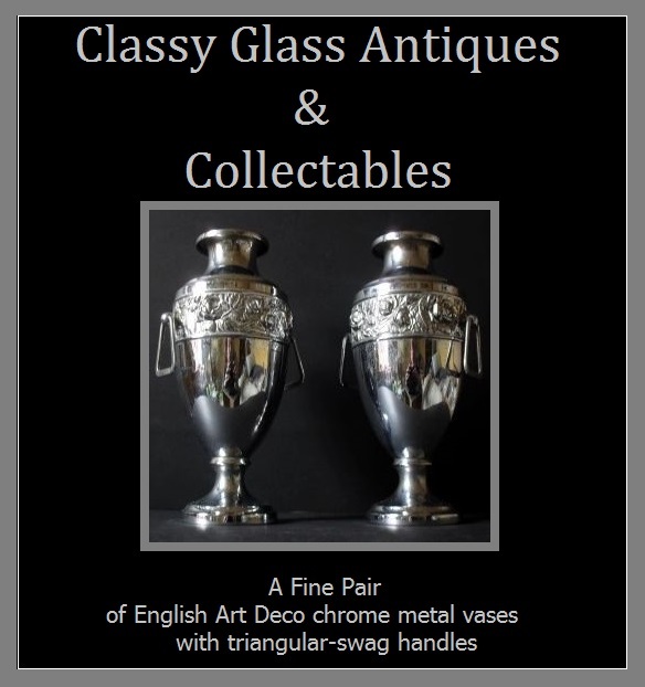Large & highly stylish pair of English Art Deco chrome metal vases Large & highly stylish pair of English Art Deco chrome metal vases