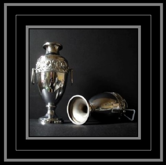 Large & highly stylish pair of English Art Deco chrome metal vases Large & highly stylish pair of English Art Deco chrome metal vases