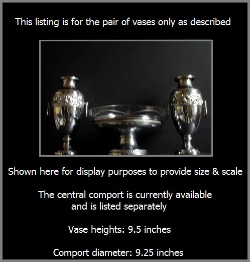 Large & highly stylish pair of English Art Deco chrome metal vases Large & highly stylish pair of English Art Deco chrome metal vases