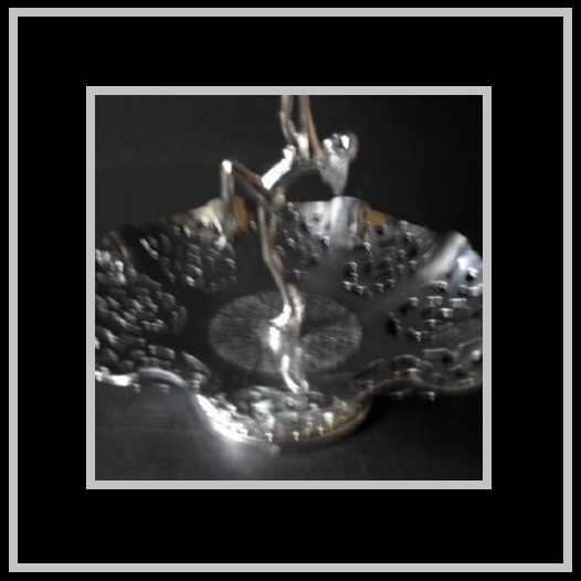 1930s English Art Deco 2 tier chrome metal dancing lady center piece comport – cake stand 1930s English Art Deco 2 tier chrome metal dancing lady center piece comport – cake stand