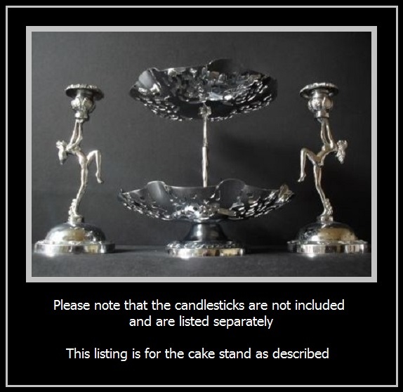 1930s English Art Deco 2 tier chrome metal dancing lady center piece comport – cake stand 1930s English Art Deco 2 tier chrome metal dancing lady center piece comport – cake stand