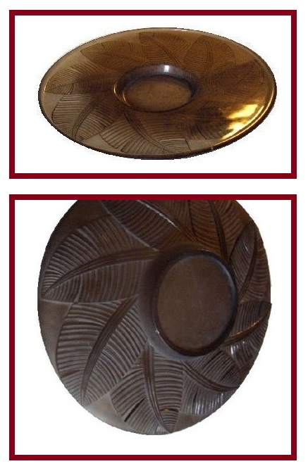 SALE PRICE Phenomenal 18" diameter 1930s French Art Deco Glass Bowl `feuilles de palmier' by Pierre d'Avesn – Signed SALE PRICE Phenomenal 18" diameter 1930s French Art Deco Glass Bowl `feuilles de palmier' by Pierre d'Avesn – Signed