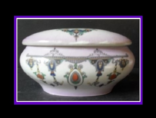*SALE PRICE* Gibson Pottery 7 Piece Trinket Vanity Boudoir Set Burslem Staffordshire England 1940s *SALE PRICE* Gibson Pottery 7 Piece Trinket Vanity Boudoir Set Burslem Staffordshire England 1940s