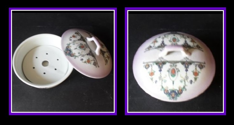 *SALE PRICE* Gibson Pottery 7 Piece Trinket Vanity Boudoir Set Burslem Staffordshire England 1940s *SALE PRICE* Gibson Pottery 7 Piece Trinket Vanity Boudoir Set Burslem Staffordshire England 1940s