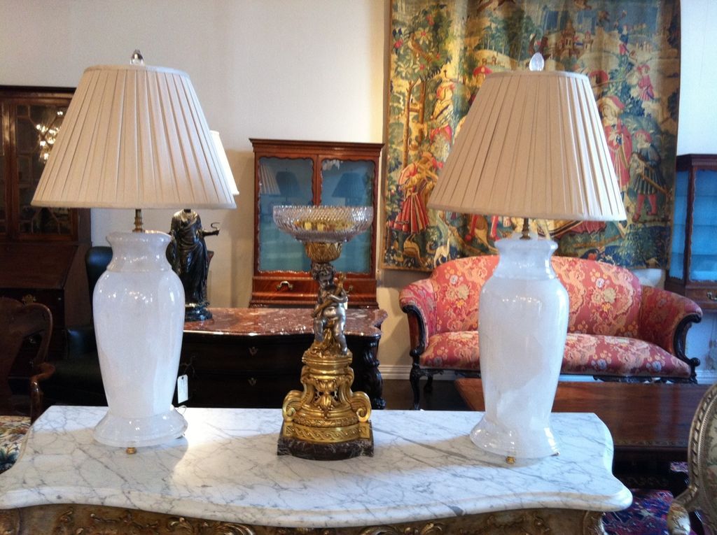 PAIR Solid Rock Crystal Lamps, 19th C PAIR Solid Rock Crystal Lamps, 19th C