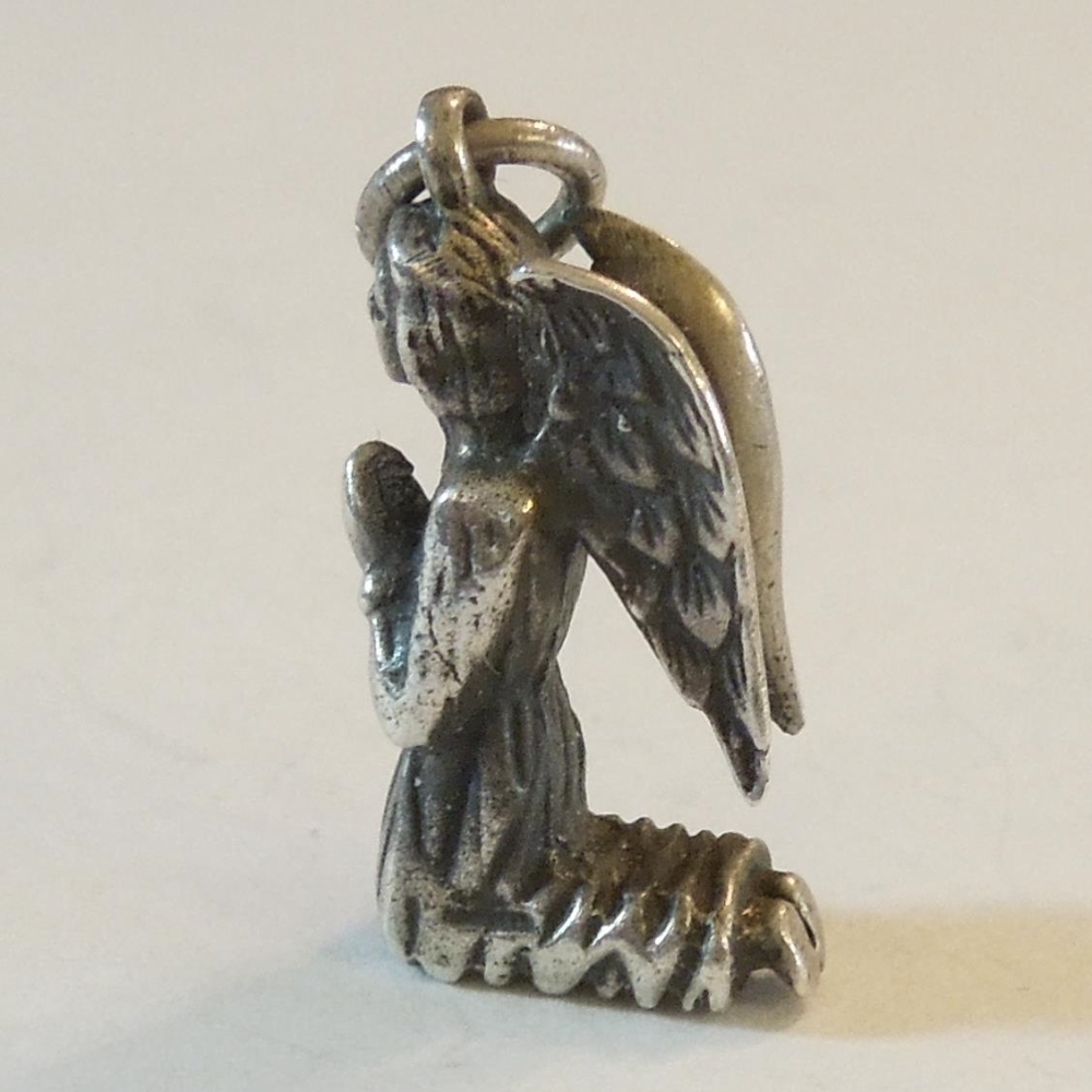 James Avery Retired Sterling Silver Kneeling Praying Angel Charm from