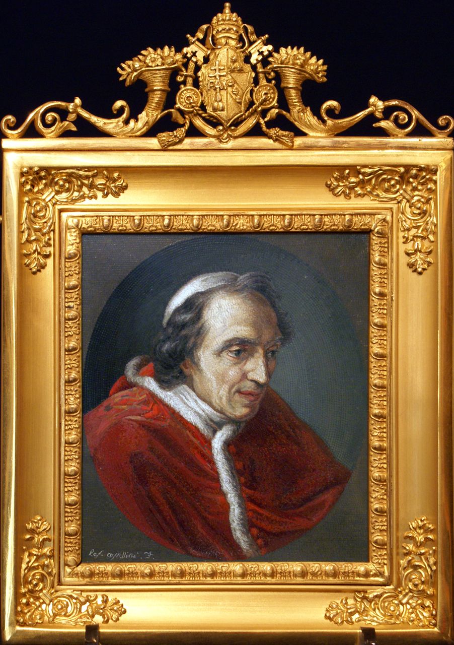 Micromosaic portrait of Pope Pius VII by Raffaele Castellini Micromosaic portrait of Pope Pius VII by Raffaele Castellini