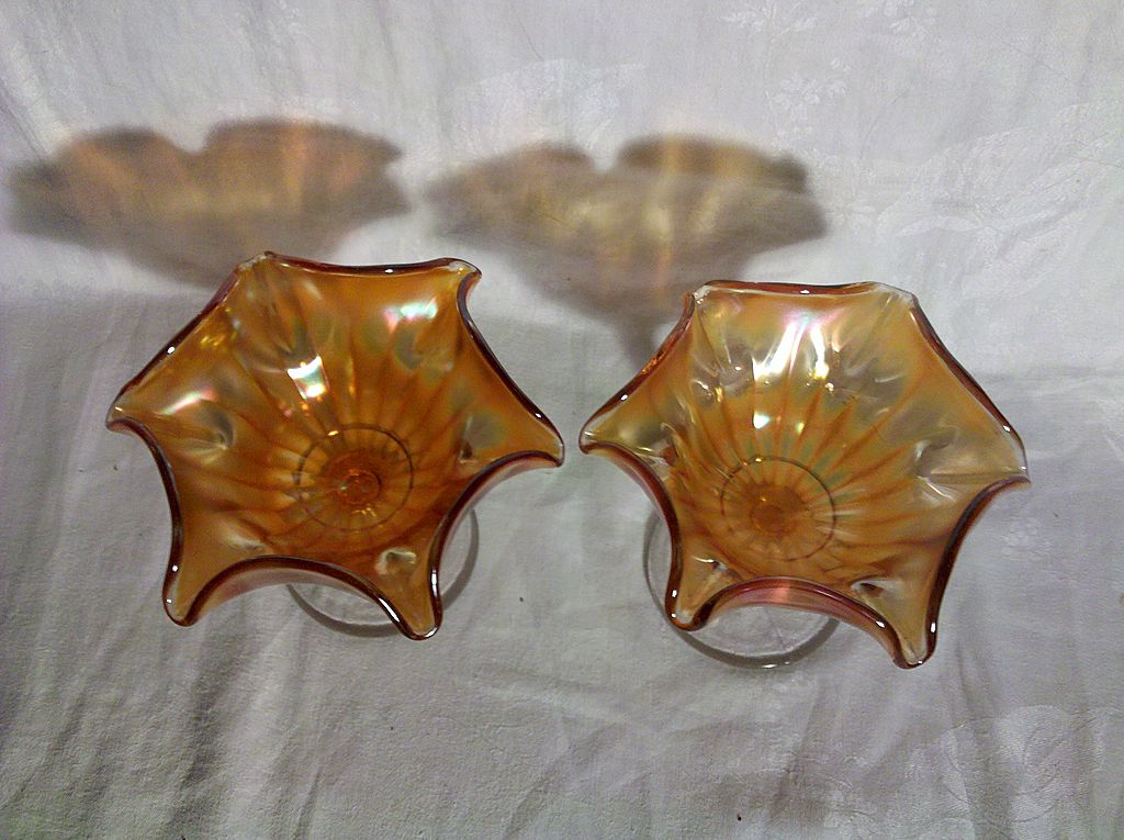 Carnival Glass Sherbet Glasses (Pair) Carnival Glass Sherbet Glasses (Pair)