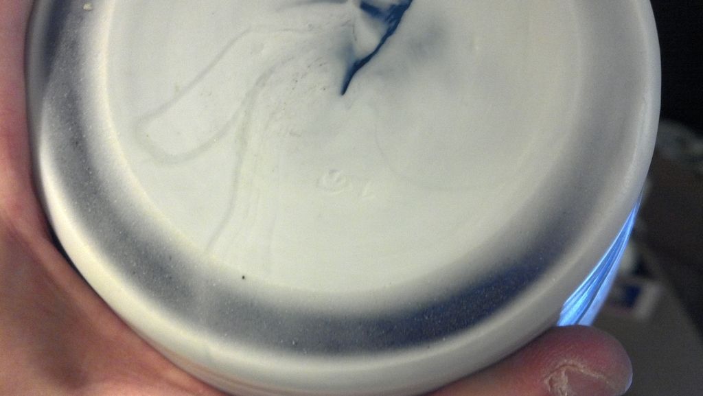 Galle 14" Carved Cameo Iris Vase, White Flowers on Blue Glass Galle 14" Carved Cameo Iris Vase, White Flowers on Blue Glass