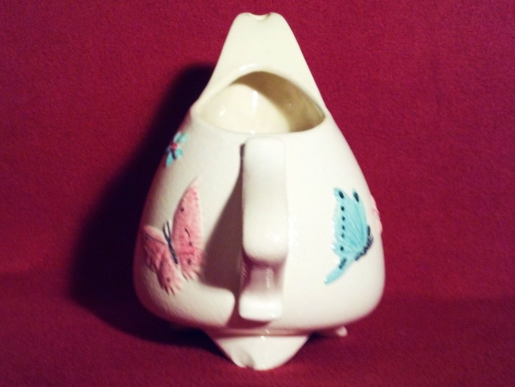 Hull 3 Footed Pitcher with Butterflies Hull 3 Footed Pitcher with Butterflies
