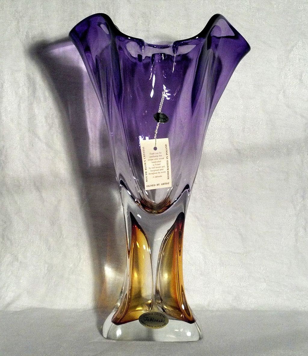 Adam Jablonski 14" Amber and Violet Vase Adam Jablonski 14" Amber and Violet Vase